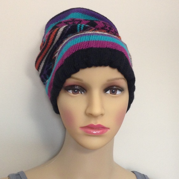 Beanie Hat - Multi-Color Print - Picture 2 of 5